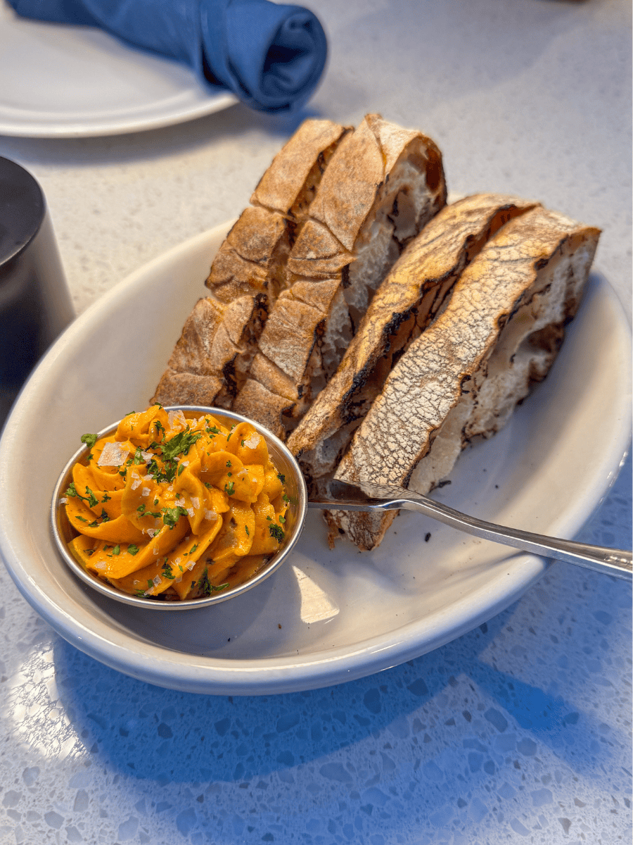 Rustic Bread & Sun-dried Tomato Butter at Vinca on Pearl Street, Boulder, Colorado
