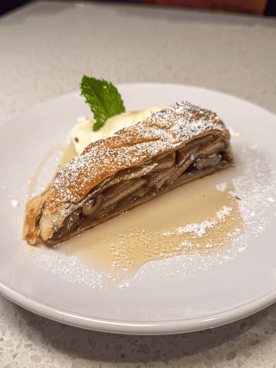 Grandma’s Apple Strudel at Vinca on Pearl Street, Boulder, Colorado