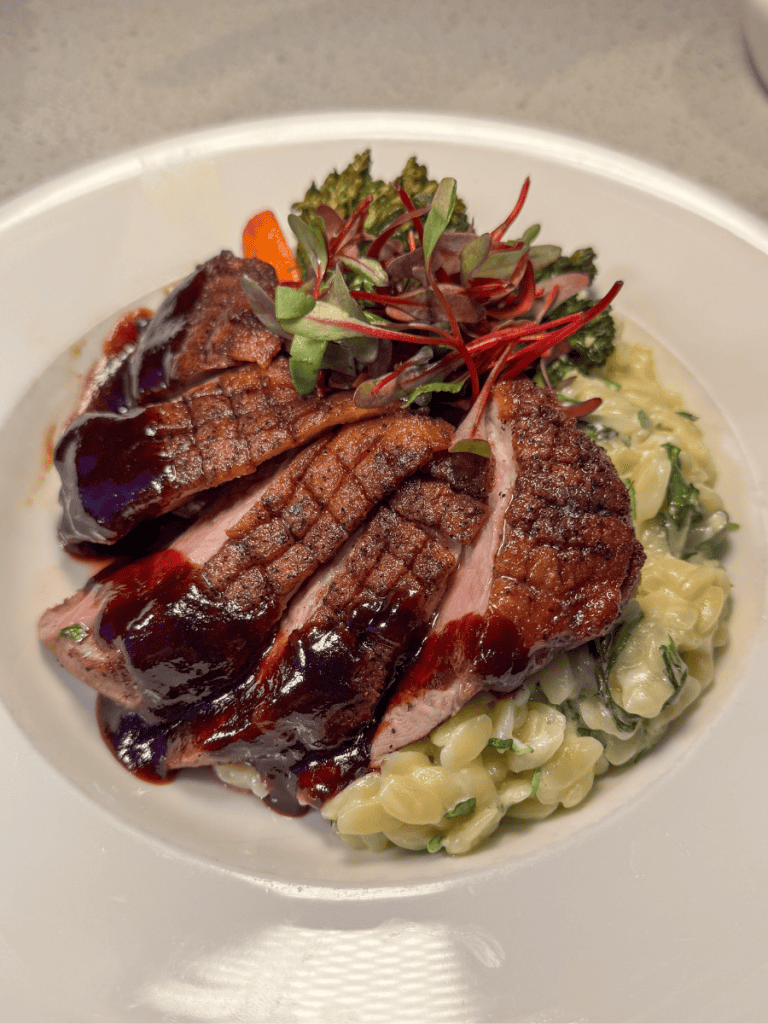 Seared Duck at Vinca in Boulder, Colorado