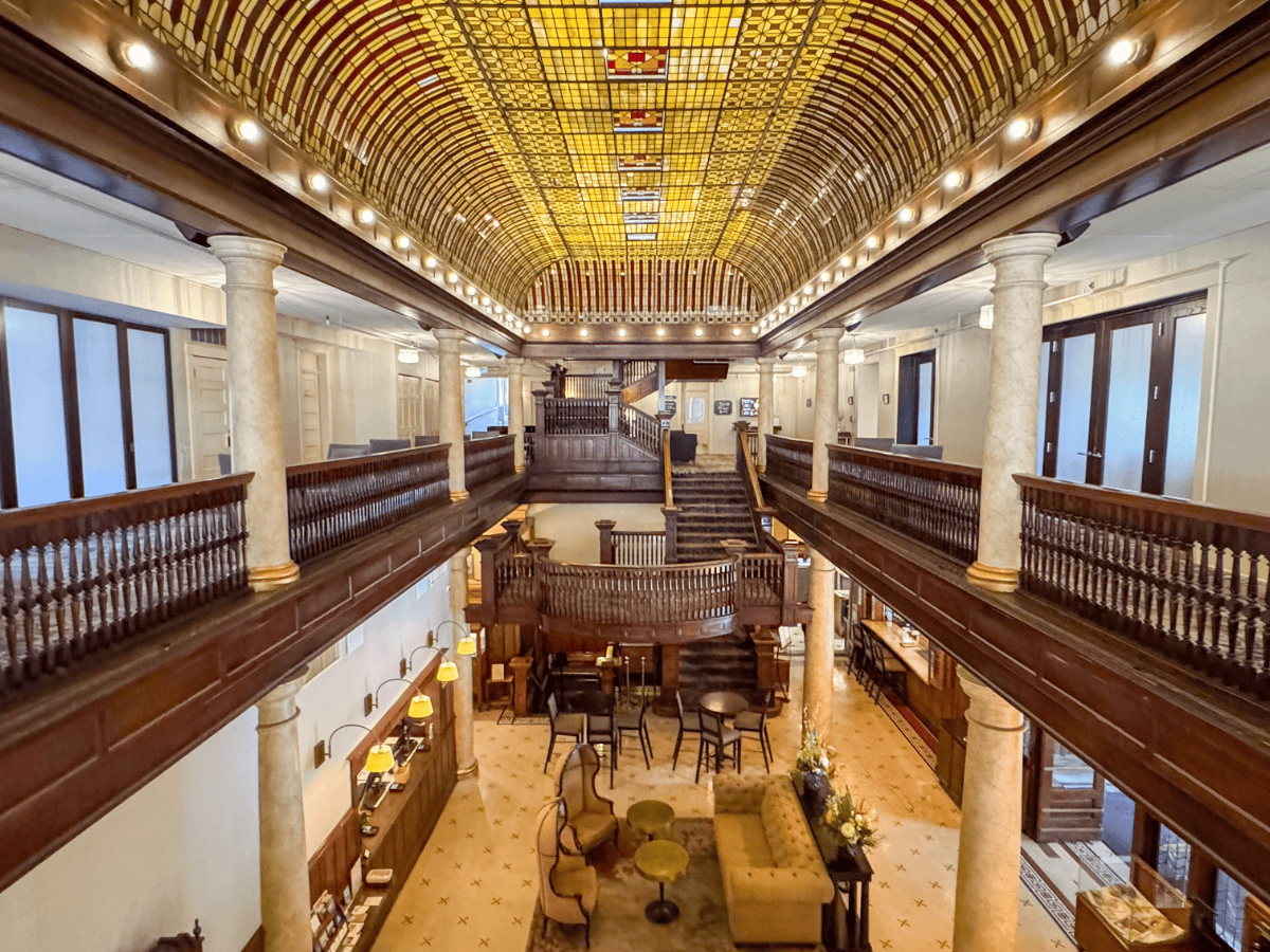 Grand interior image of the historic Hotel Boulderado