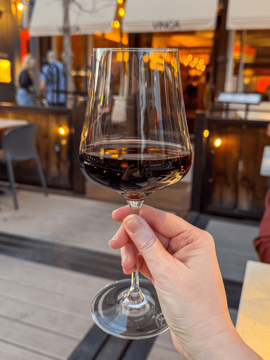 A glass of Bordeaux Château de Pez at Vinca in Boulder, Colorado