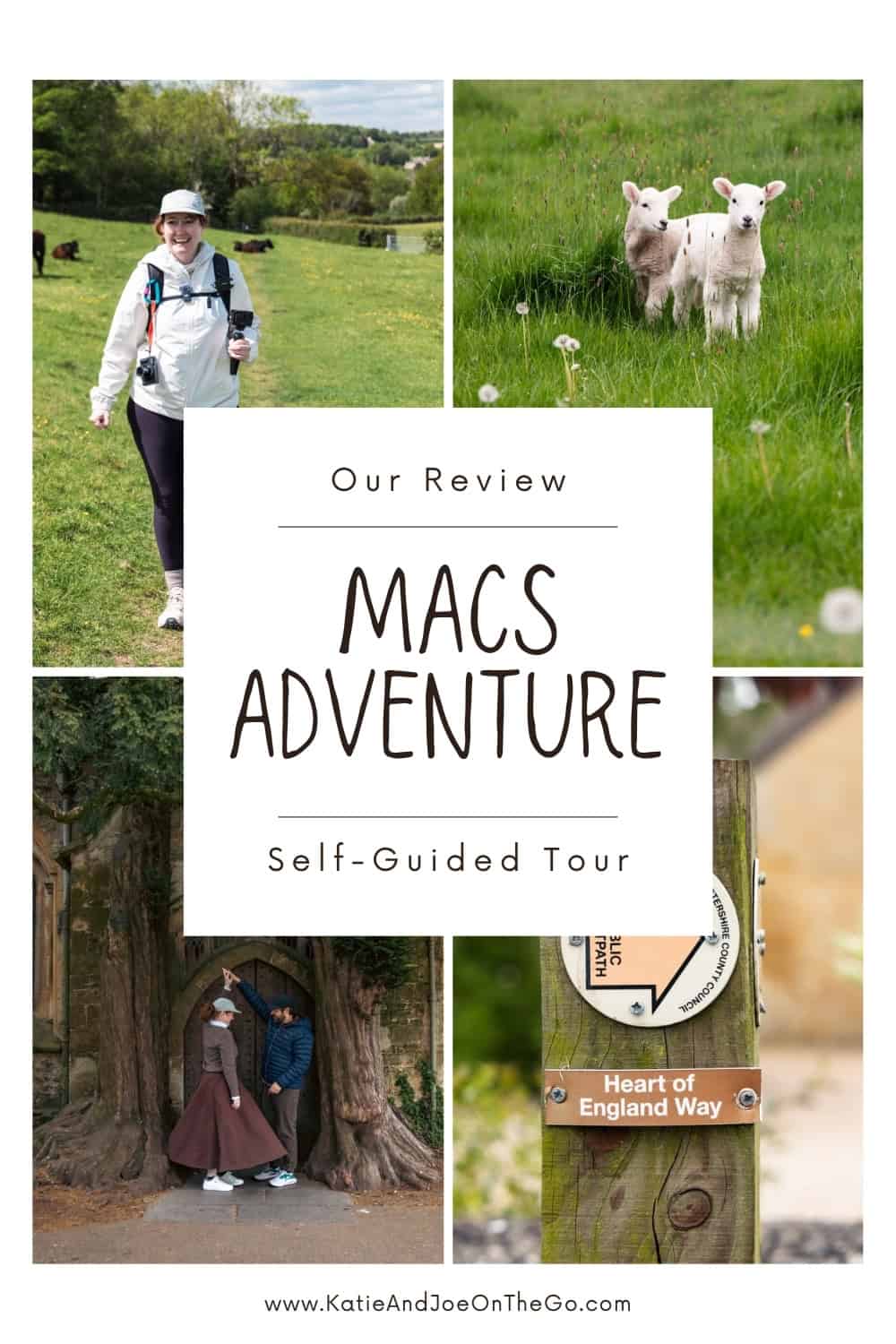 Pinterest pin showing a self-guided Macs Adventure walking tour from the Cotswolds to Cornwall
