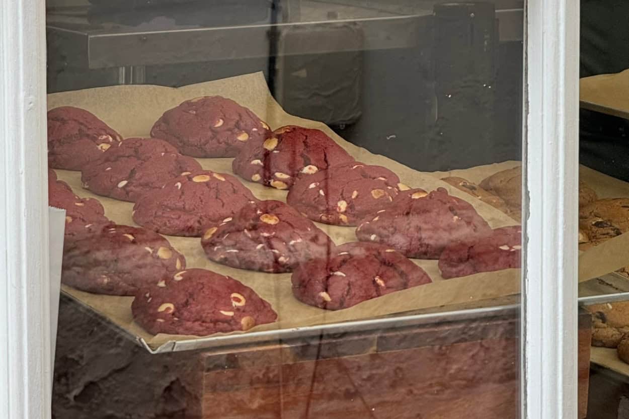 Plate of red velvet cookies, one of the tastiest things to do in Bath, England