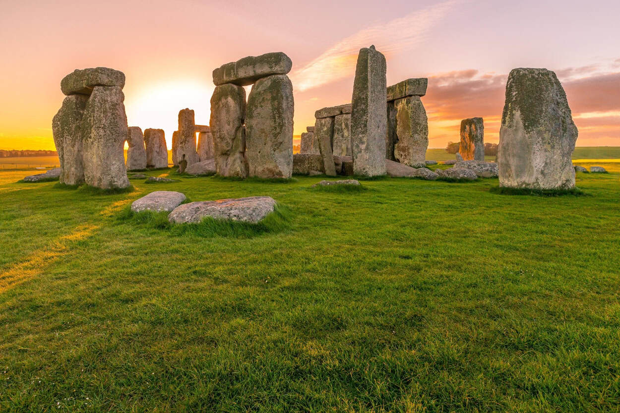 Stonehenge at sunset, a popular half-day trip from Bath, England