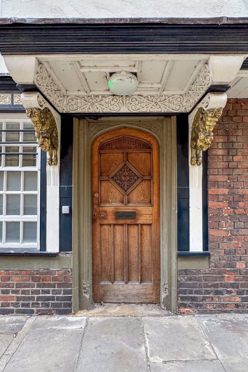 The Narnia door on St Mary's Passage Oxford C.S. Lewis inspiration