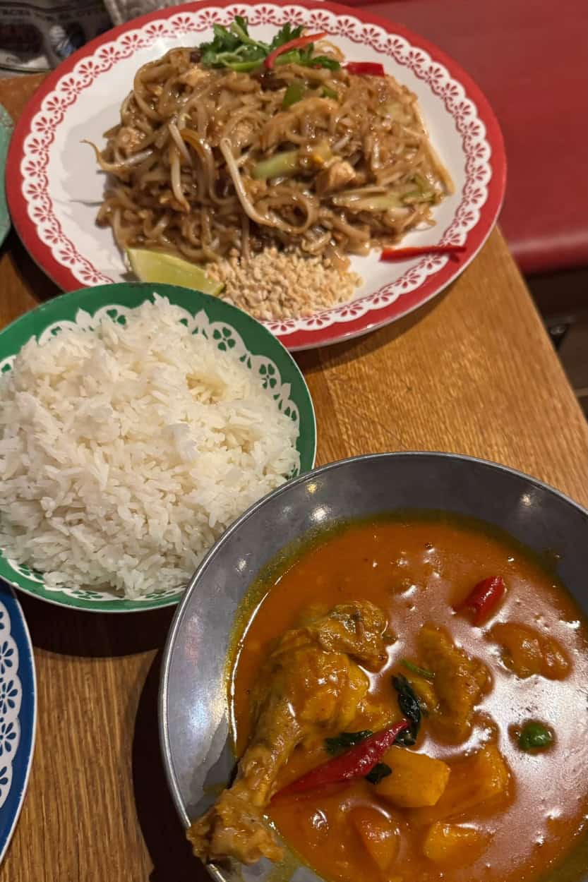 Chicken Pad Thai and Red Duck Pineapple Curry at Rosa's Thai, Bath
