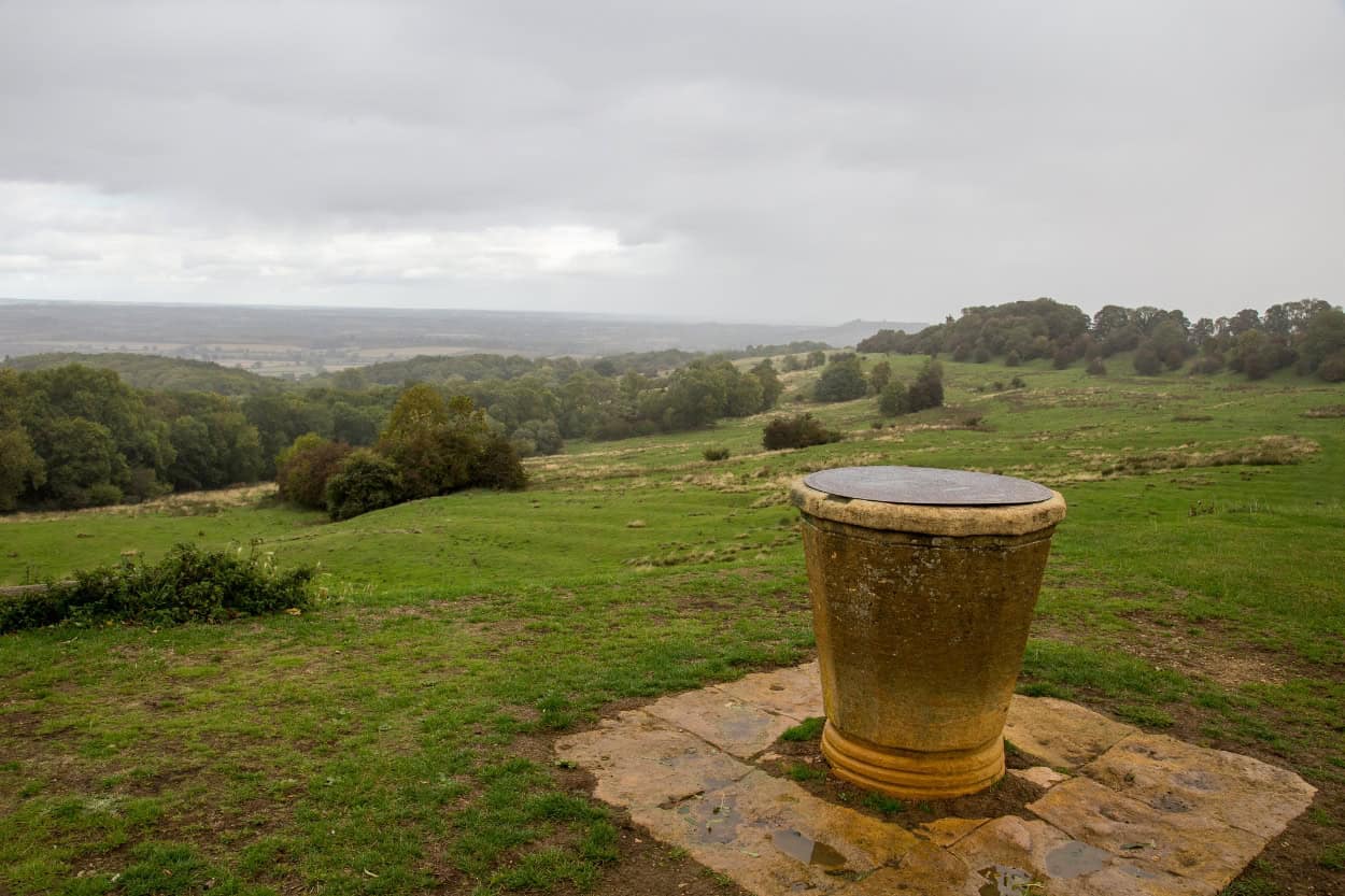 Monument atop Dover's Hill walking the Cotswolds near Chipping Campden