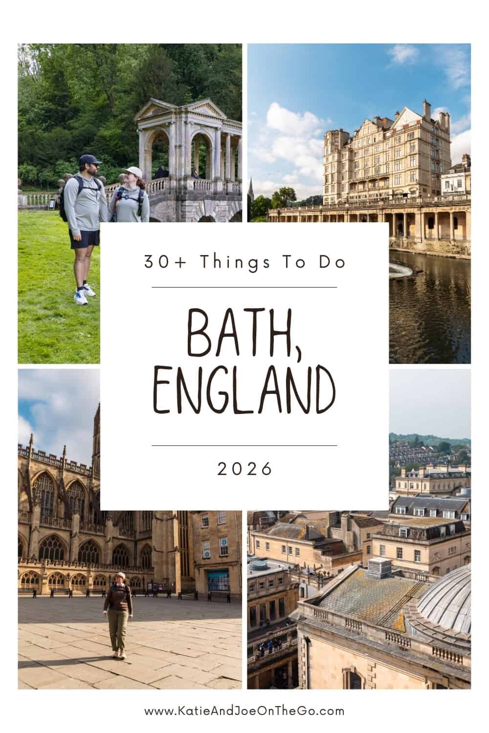 Bath, England travel guide cover image with city landmarks