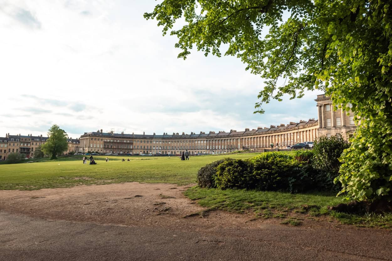 Royal Crescent building walking the Cotswolds in Bath
