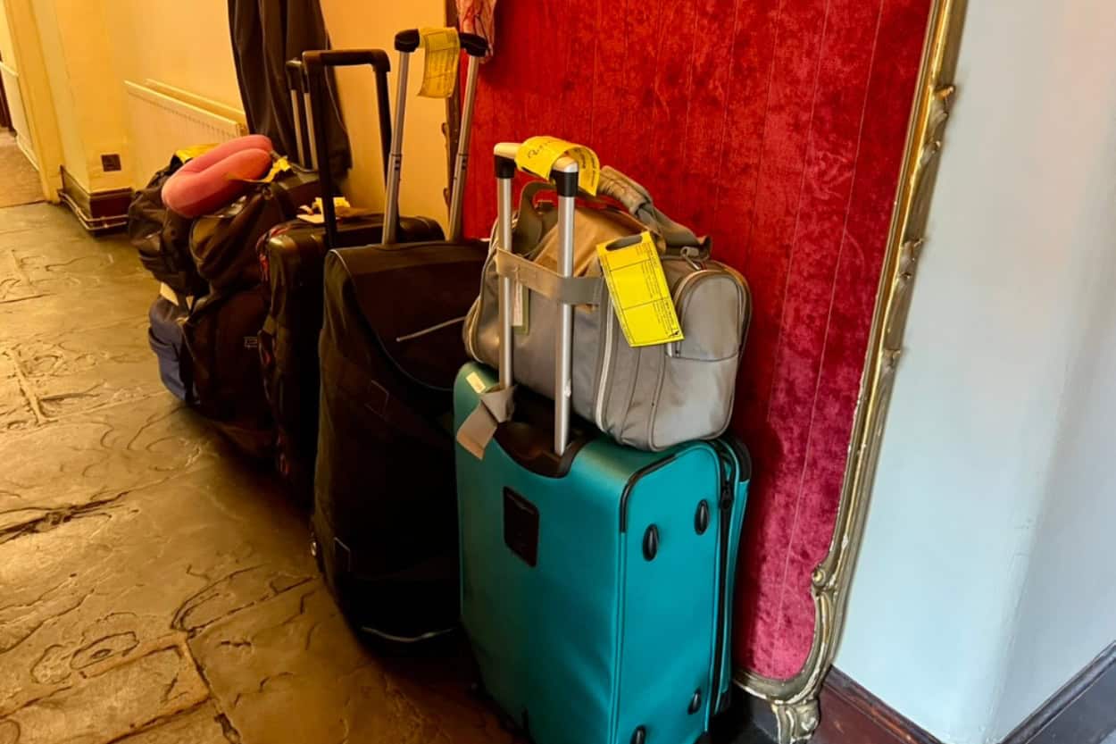 Luggage waiting for transfer walking the Cotswolds with Macs Adventure
