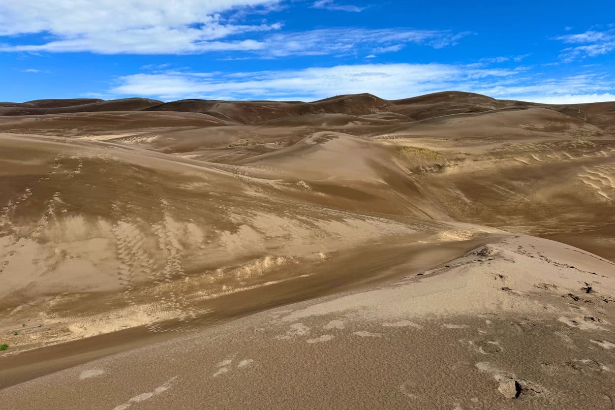 Rain-packed dunes at Great Sand Dunes National Park in Colorado