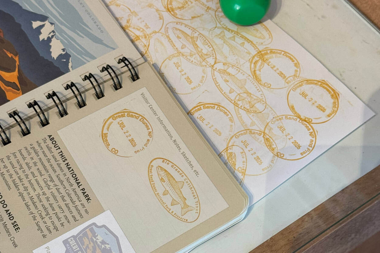 National Park Passport cancellation stamps for Great Sand Dunes National Park