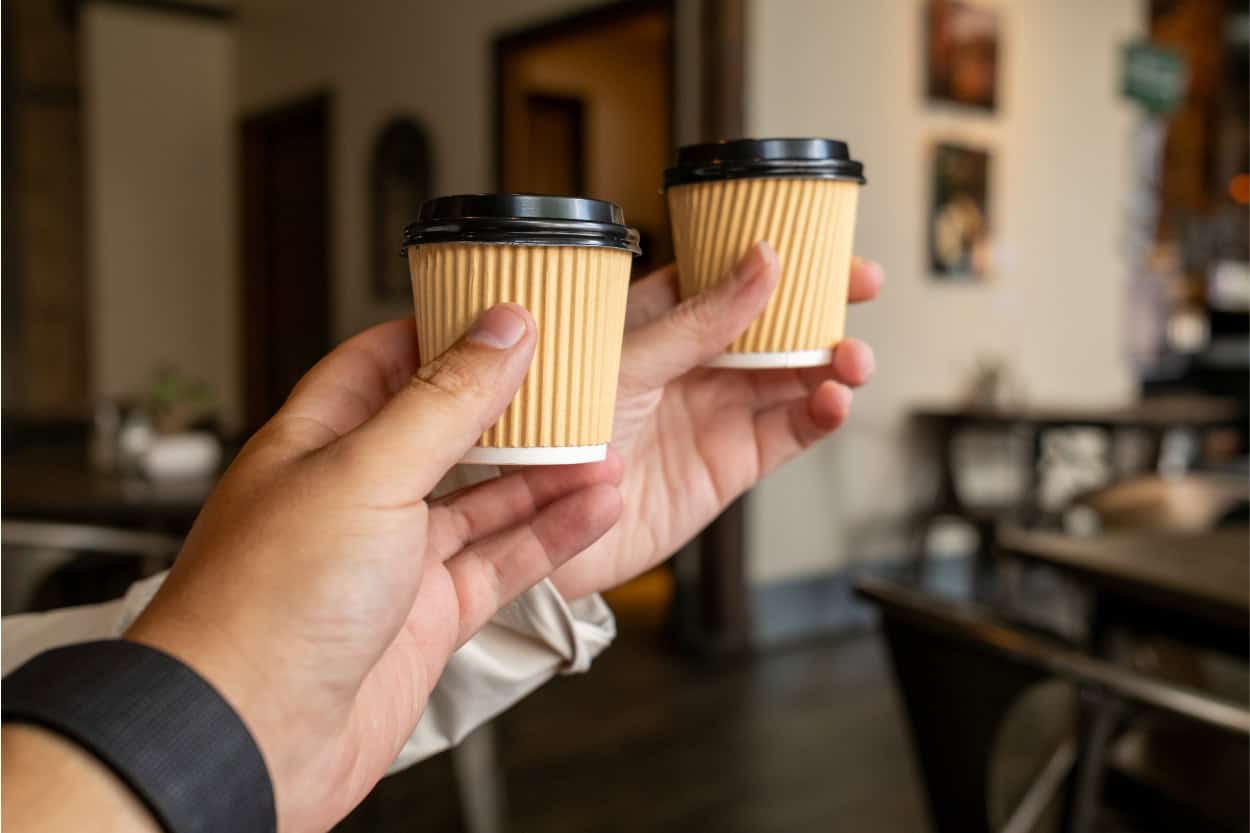 Two espresso cups at Roast Craft Coffee in Alamosa, Colorado