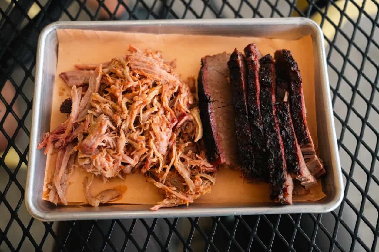 Pulled pork plate at Woody's Q Shack in Alamosa, Colorado