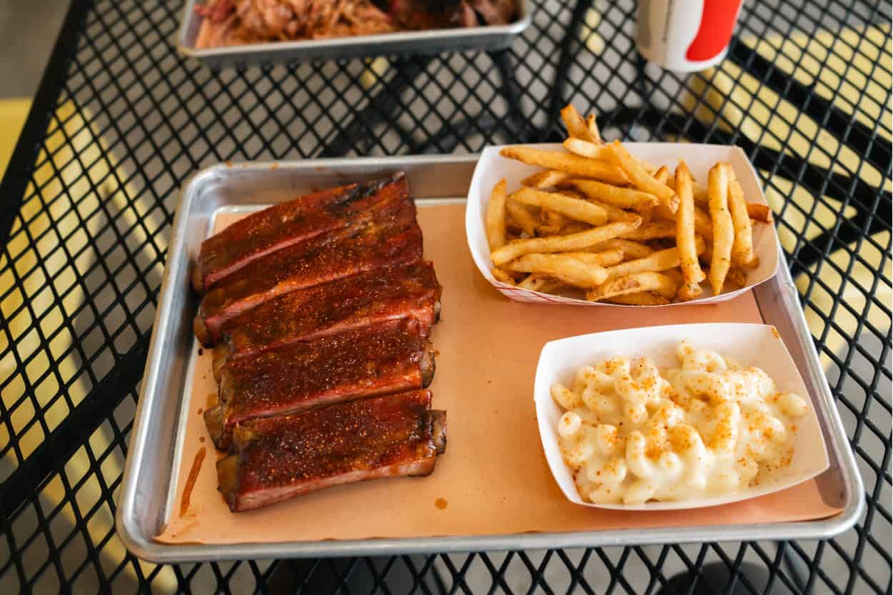 Ribs and fries at Woody's Q Shack in Alamosa, Colorado