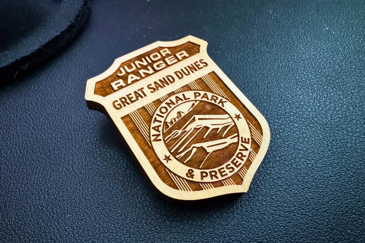 Junior Ranger badge from Great Sand Dunes National Park