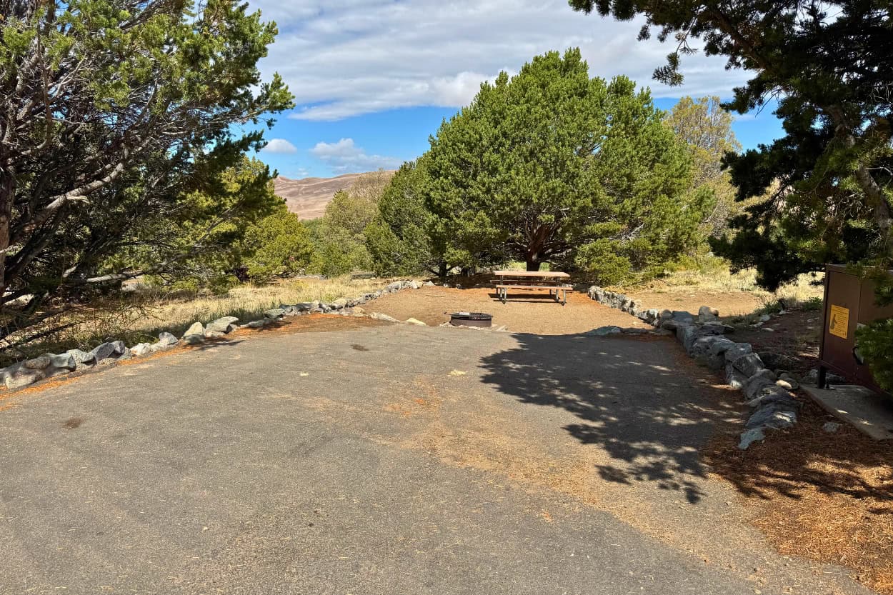 Campsite number 50 at Piñon Flats Campground near Great Sand Dunes National Park